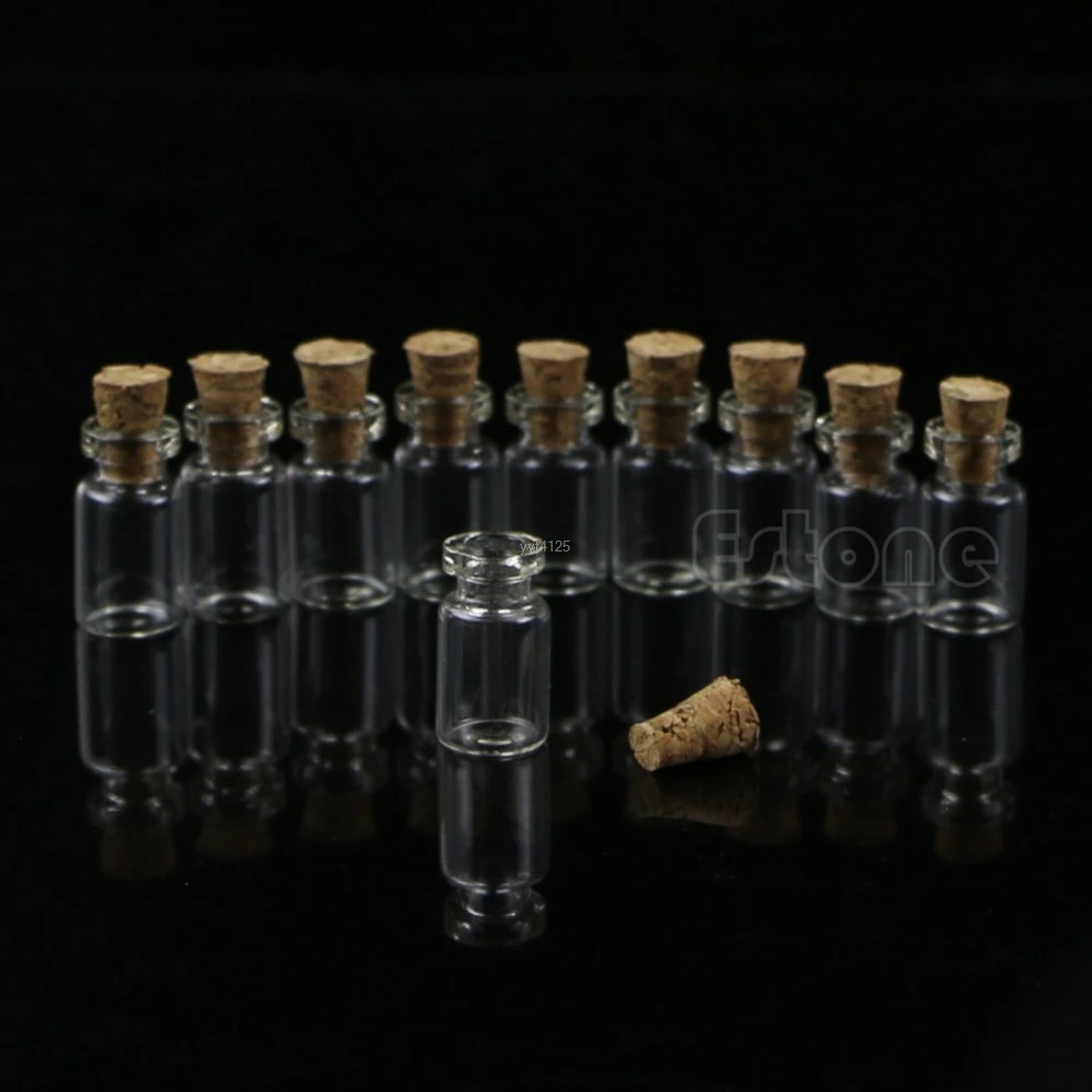 10 шт. 0,5/1/2/20 мл Прозрачный Стекло бутылка с корковой пробкой ремесла YH65