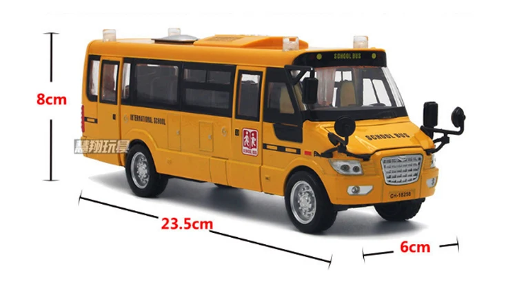 Модель автомобиля из сплава, литая под давлением, модель школьного автобуса, модель автомобиля, игрушка 5 открывающихся дверей, дизайн со звуком, светильник для детей, для мальчиков, игрушки для хобби, подарок