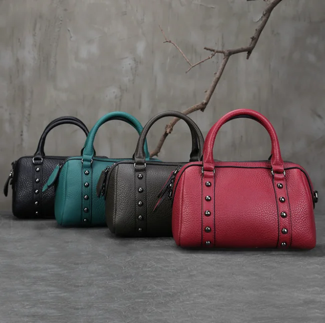 

Vintage Genuine Leather Cowhide Female Bags Be All-match Simple Casual Fashion Leather Messenger Shoulder Bag Chest Bag LFB540