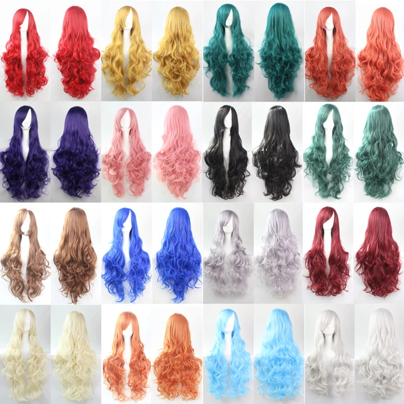 Pelo QP pelucas rosas volumen de aire de alta temperatura suave seda pelo a granel largo rizado pelo de onda grande peluca sintética Cosplay Pelo QP pelucas rosas volumen de aire de alta temperatura suave seda pelo a granel largo rizado pelo de onda grande peluca sintética Cosplay