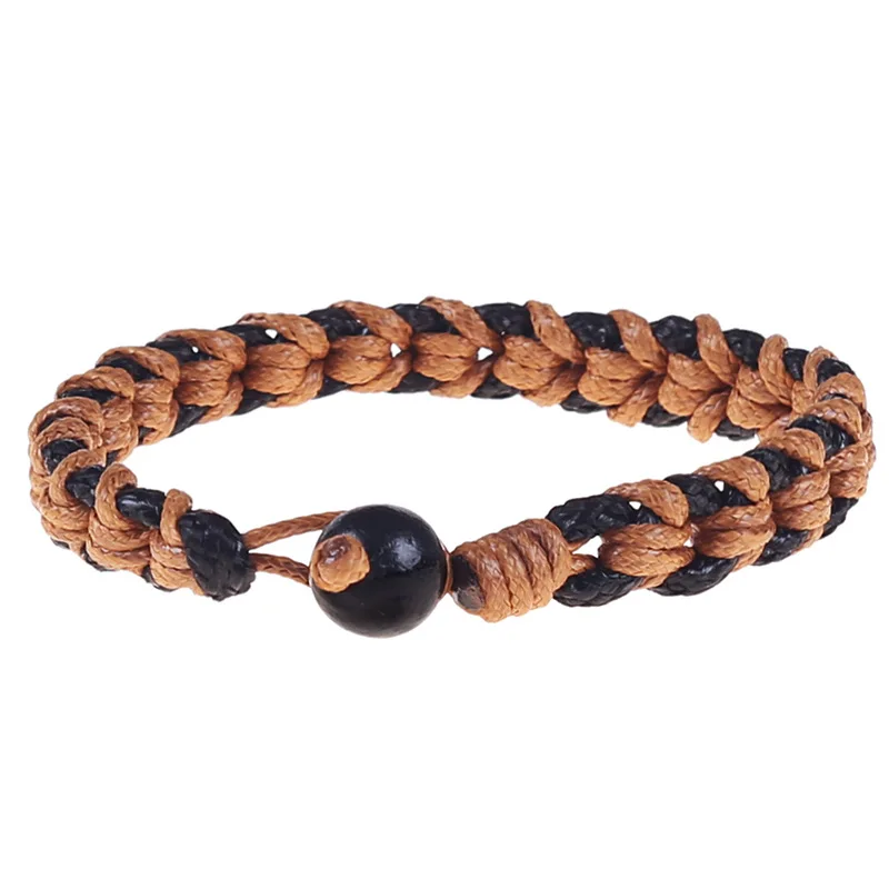 

Hemp Rope Braided Bracelet for Women Men Simple DIY Handmade Rope Weaved Bracelets Bangles With Wood Beads Best Friend Gifts