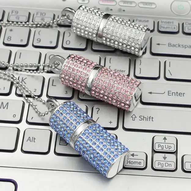 Лучший Ювелирные изделия Pendrive 2.0 Ожерелье USB Flash Drive 64 ГБ 128 ГБ 16 ГБ 32 ГБ Pen Drive 2 ТБ 1 ТБ USB Flash Memory Stick Ключ Карта подарок