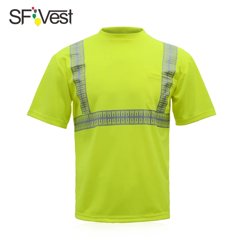 SFVest fluo yellow work shirt for builder build worker build labourer