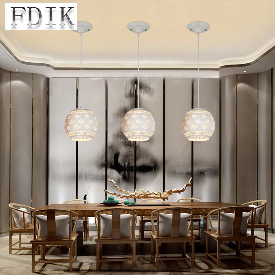 

Creative Spherical Pendant Light Auspicious Clouds Hollow out Dining room Porch LED Energy Saving Pendant Lamp Tricolor Dimmable