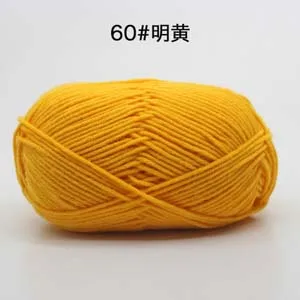60 50 г/мяч 4 Plys Хлопок Детская Пряжа молочного оттенка нитки для вязания шерсть линия окрашенная для рук шерстяные вязаные - Цвет: 60