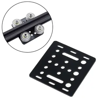 

3D Printer Part Openbuilds V-Slot Gantry Plate 20mm Black Sand Blasting 65.5mmx65.5mmx3mm Without Wheel