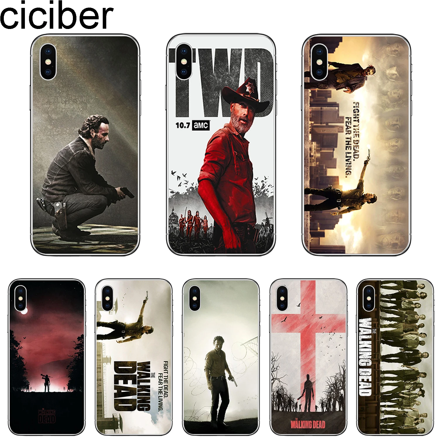 Ciciber Walking Dead чехол для iPhone 7 Чехол 8 6S Plus X XR XS Max 5S SE телефона Мягкий Силиконовый ТПУ