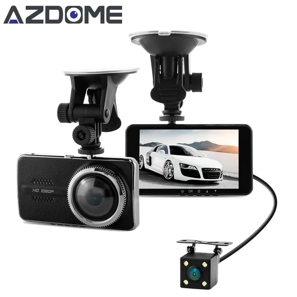 Azdome Y900 Dual Lens Car DVR Dash Cam NTK96658 Video Recorder 4 0inch IPS Full HD