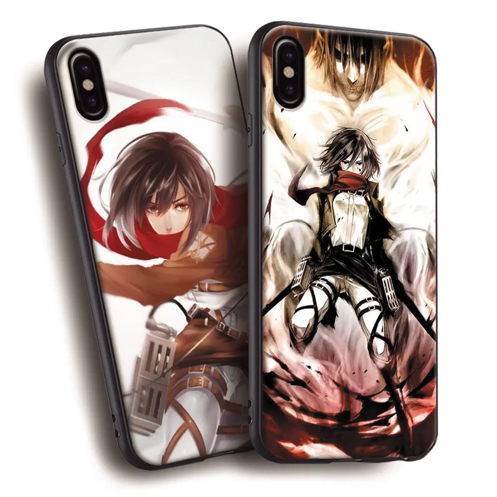 

Mikasa Ackermann Attack on Titan Soft Silicone Phone Case Cover Shell For Apple iPhone 5 5s SE 6 6s 7 8 Plus X 10