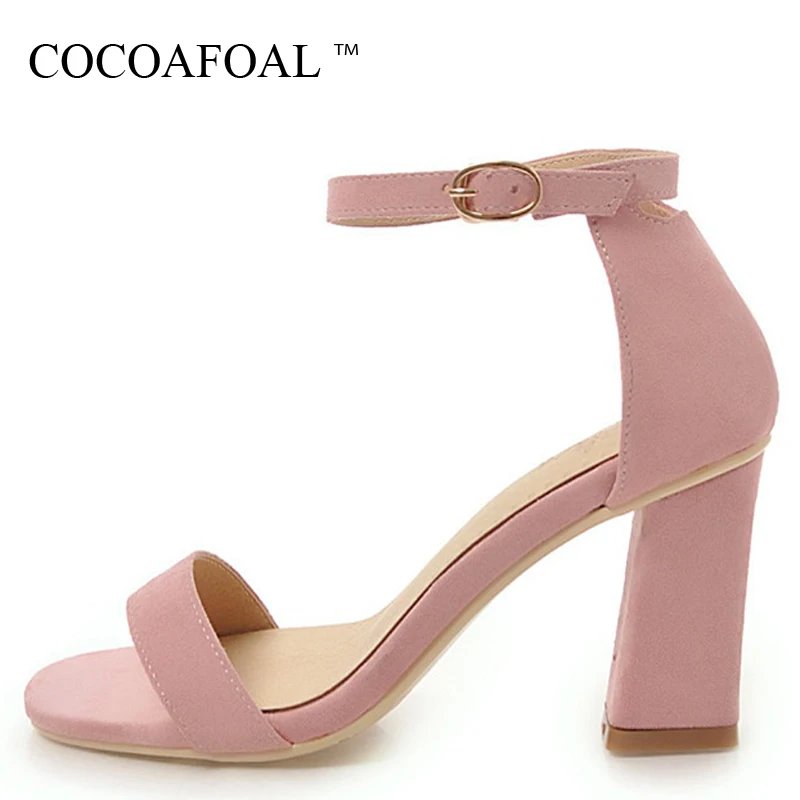 

COCOAFOAL Women High Heels Sandals Plus Size 33 - 43 White Wedding Sandals Black Fashion Sexy White Pink Peep Toe Pumps 2018