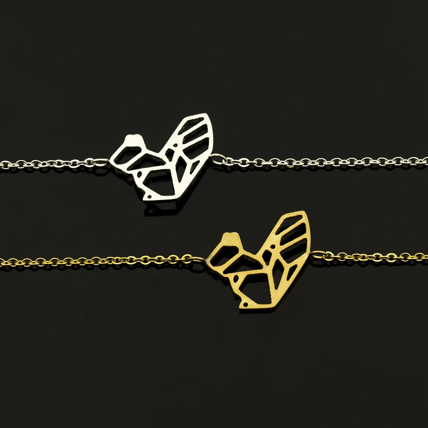 Stainless Steel Chains Bracelet For Women Silver Origami Squirrel Stainless Steel Chains Bracelet For Women Silver Origami Squirrel Geometric Jewelry 2018 Graduation Pulseira Feminina In Charm Bracelets From