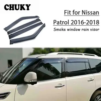 preço Chuky 4 Pcs Car Styling Dom Viseiras Da Janela Toldos Abrigos Escudo Chuva Para Nissan Patrol 2016 2017 2018 Auto Acessórios