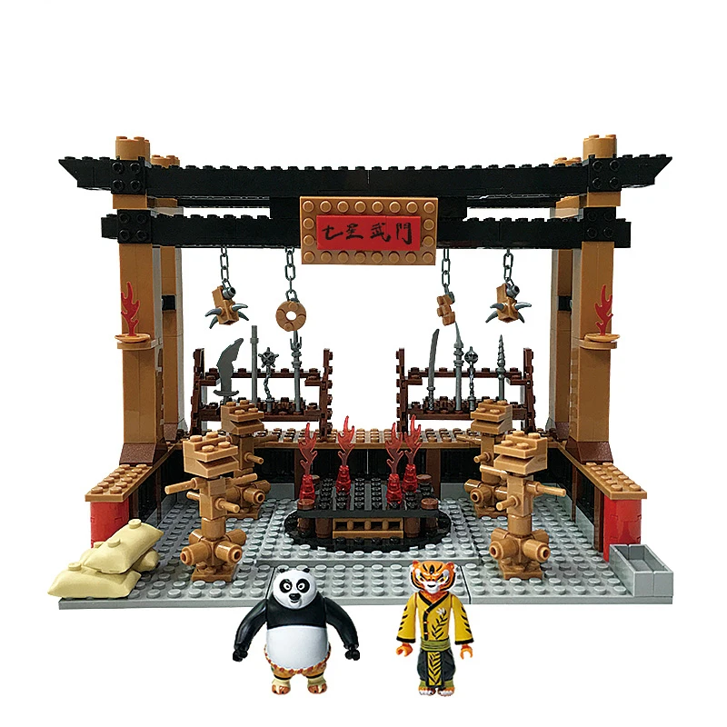 

Kung Fu Panda 3 Building Blocks 4 Scenes Training Romm Kitchen Contest Field Panda Village Action Figures Educational Toy
