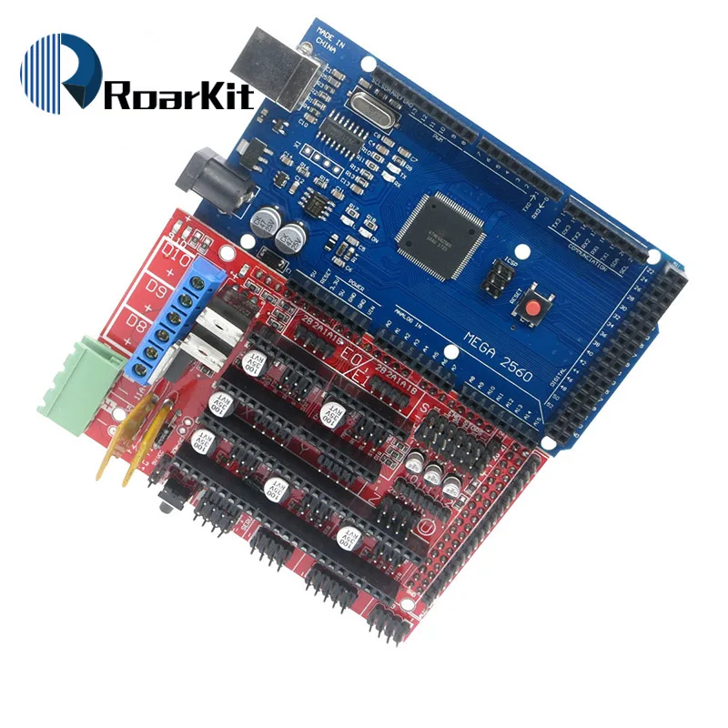 1 шт. Mega 2560 R3 для arduino+ 1 шт. RAMPS 1,4 контроллер+ 5 шт. A4988 модуль шагового драйвера+ 1 шт. PCB Heatbed MK2B 3d Принтер Комплект