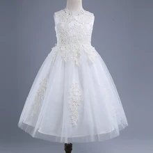 AmzBarley Girls Formal dress Lace Flower Tutu Princess Dress kids Wedding Birthday Party costume 2-12 years children Ball Gown цена AmzBarley Girls Formal dress Lace Flower Tutu Princess Dress kids Wedding Birthday Party costume 2-12 years children Ball Gown цены онлайн