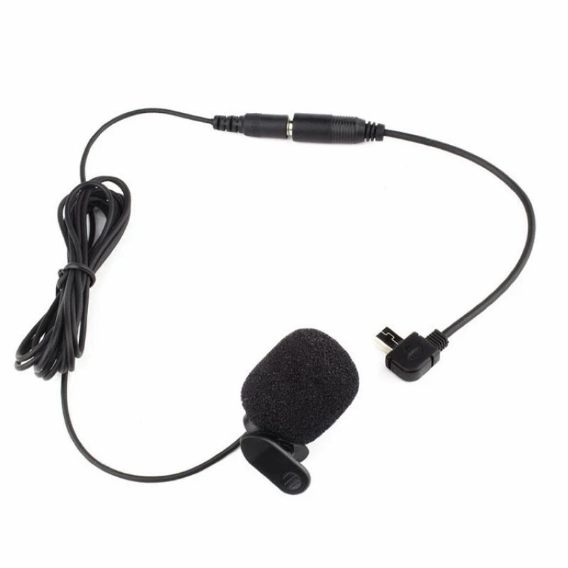 Mayitr 1pc 3.5mm Professional Mini Clip-on Microphone With Adapter Cable Black 17cm for GoPro Hero 3/3+ /4