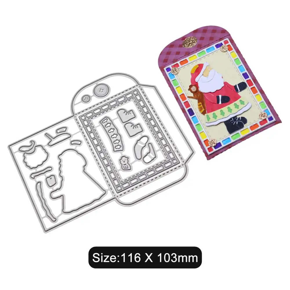 

Santa Claus greeting card Craft metal cutting dies cut die shape decoration Scrapbook paper craft knife shape blade stencils new