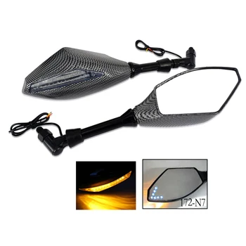 

Universal ABS Plastic LED Turn Signal Indicator Rearview Racing Motorbike Motorcycle Side Mirrors TQ 172-N7 for Honda