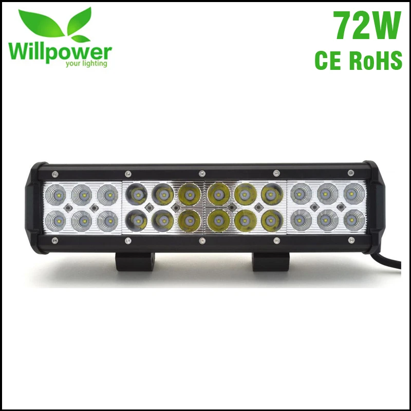 

7200LMs CE Rohs 4x4 Offroad combo beam off road car 12 Inch 72W truck Led work Light Bar