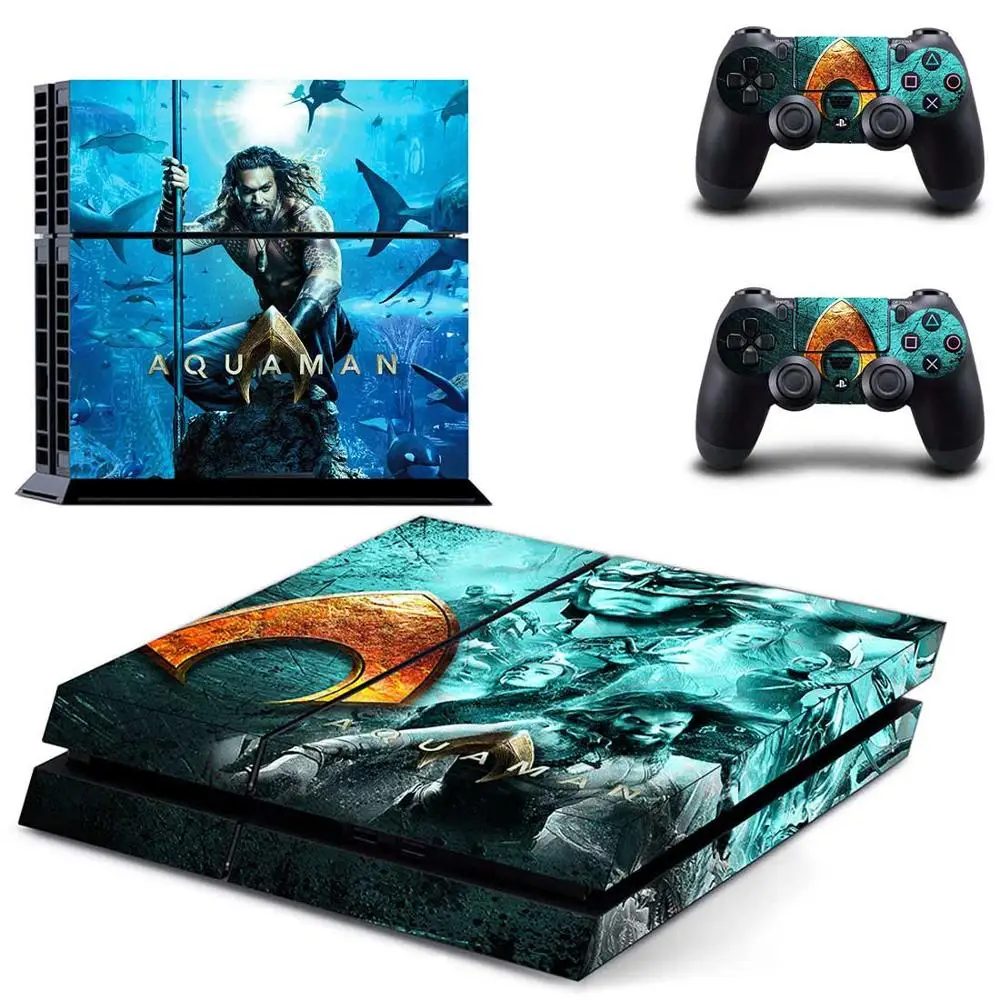 Аквамен играть Station4 наклейка для ps4 наклейки для sony наклейка для ps4 наклейки консоли и 2 контроллера Скины ps4 винил pegatinas переключатель кожи - Цвет: GYTM2419