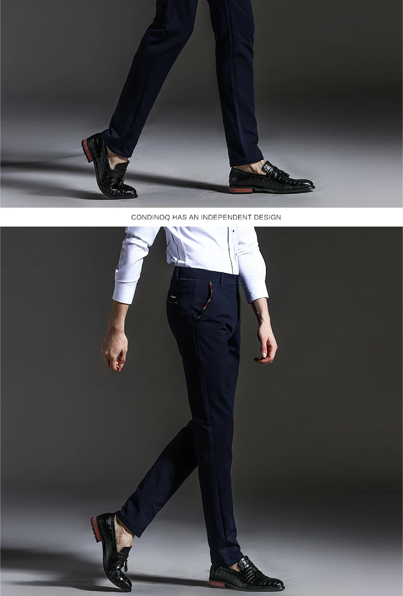 Слева rom мужской модный бутик чистый цвет, для отдыха брюки для делового костюма/мужские повседневные брюки/мужские тонкие повседневные брюки