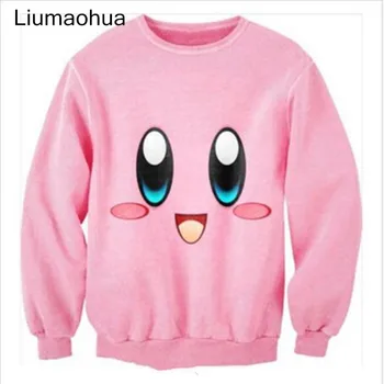 

Liumaohua New cute cartoon Kirby Lovable Printed 3D men/womens sweatshirts Long sleeve shirts hoodies harajuku style pullovers t