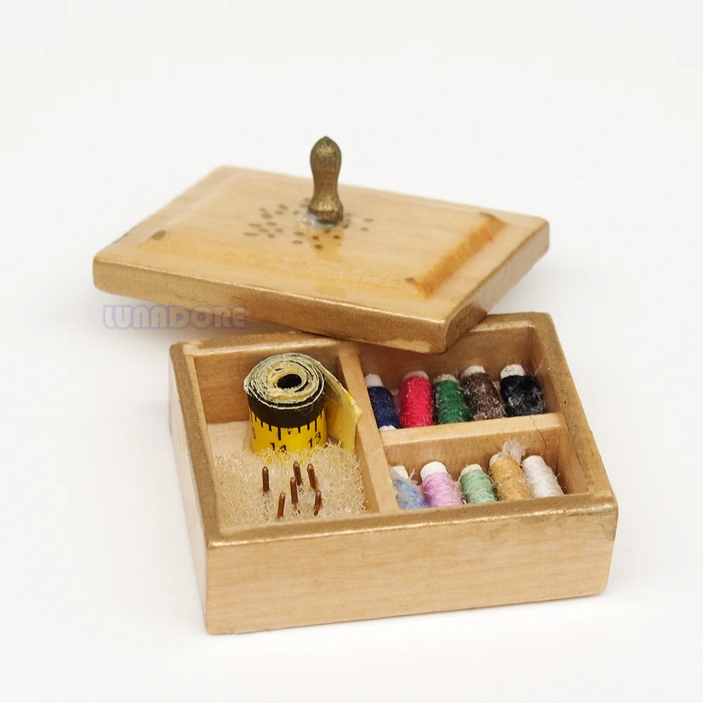 Odoria 112 Miniature Sewing Kit Box with Threaded Spools Tape