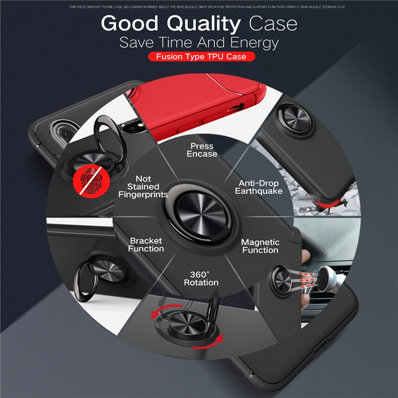 Car Holder Stand Magnetic Bracket Finger Ring TPU Case For HUAWEI P20 Pro P10 Plus P9 Mate 10 Lite Honor V10 Play Nova2S 3 Cover (22)