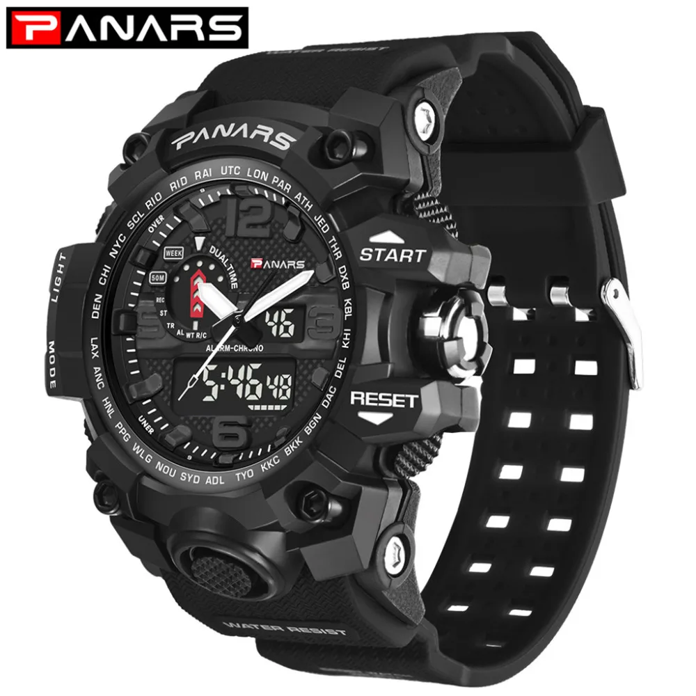 

relogio PANARS Watches Stylish Watch Men Double Display Outdoor Sport Watch Waterproof relogio digital reloj deportivo hombre #A