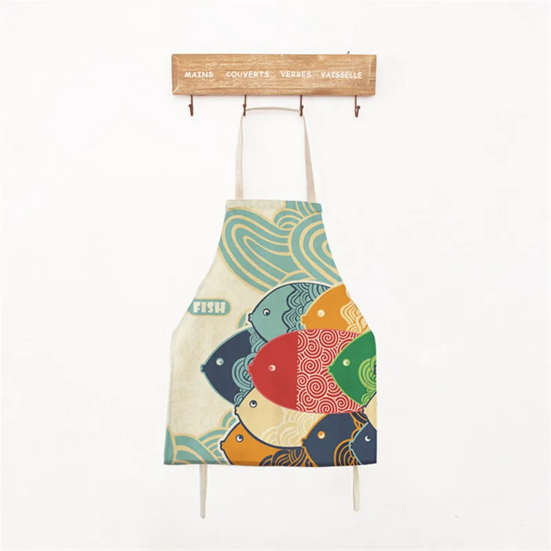 40x50 см, Детский фартук с рисунком рыбы, Модный японский стиль, винтажный кухонный фартук для приготовления пищи, выпечки, фартуки для детей