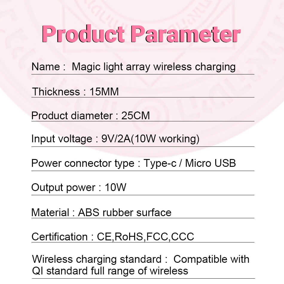 New Comic Magic Array Wireless Charger 10W Magic Circle Qi Wireless Universal Fast Charger Charging Pad Sup Drop Shipping (7)