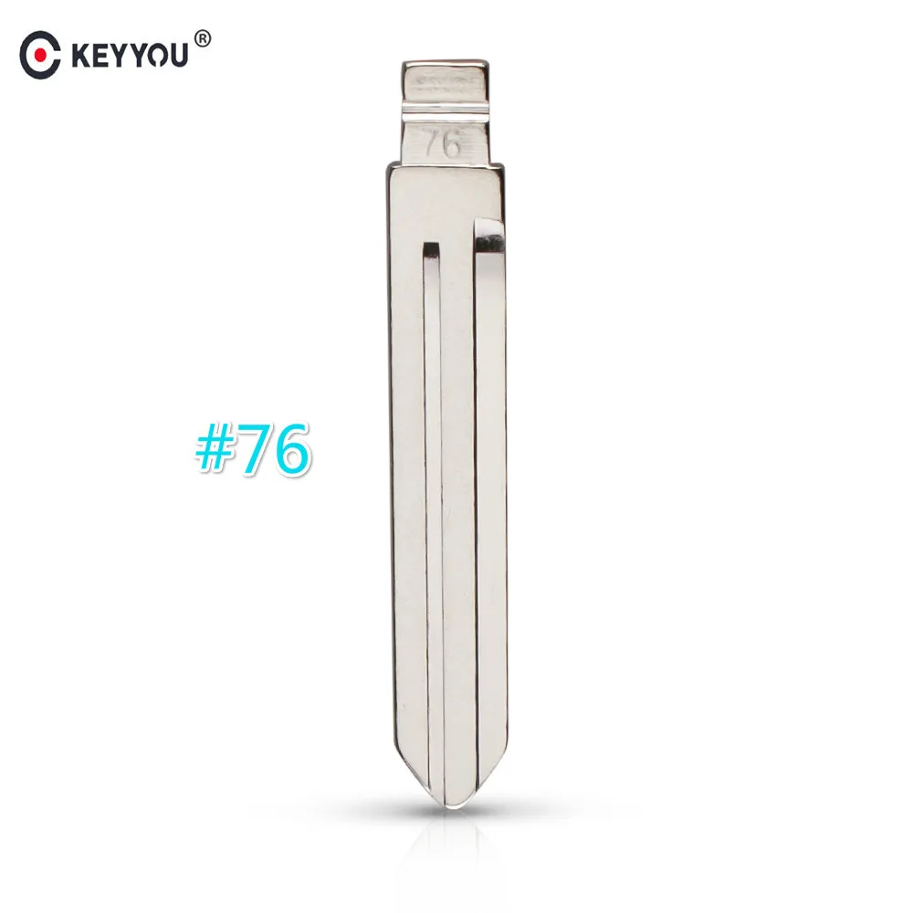 

KEYYOU Metal Blank Uncut Flip KD Replacement Folding Remote Key Blade Type #76 For Jianghuai Heyue Tongyue NO. 76 Blade