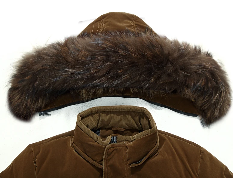 Мужское пальто средней длины с меховым воротником размера плюс 4XL, куртка на белом утином пуху, мужское плотное теплое зимнее пуховое пальто для русской зимы-30 градусов