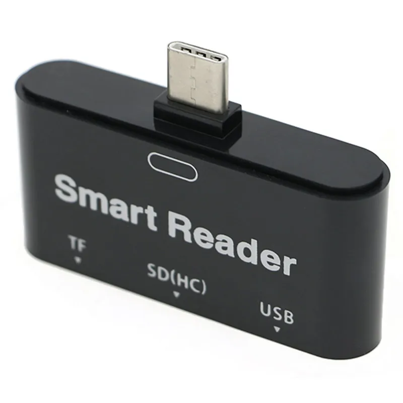 Тип C 3 в 1 USB 2,0/TF/(HC) слот для OTG черный адаптер для чтения смарт-карт конвертер