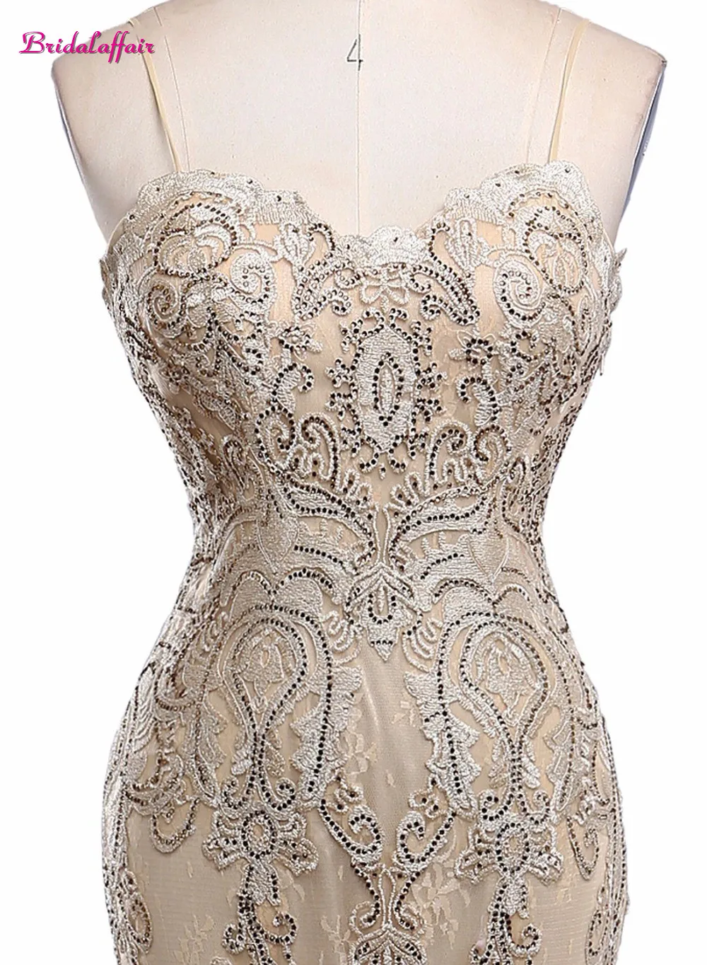 Bridalaffair настоящая фотография Спагетти ремень Милая выпускное платье халат de soiree Роскошные бусины платья для вечеринки с аппликациями Vestido de festa