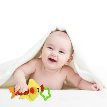 

Children Plush Toys Colorful Animal Hanging Bed Crib Stroller Appease Doll Rattle Grasping Toy Gift NSV775