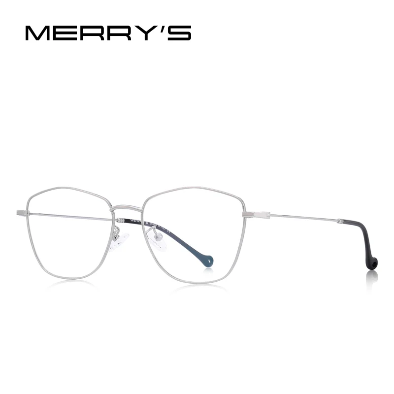 Мужские и женские очки по рецепту MERRYS, универсальные дизайнерские очки в трендовой оправе для коррекции зрения при близорукости, S2026 - Цвет оправы: C02 Silver