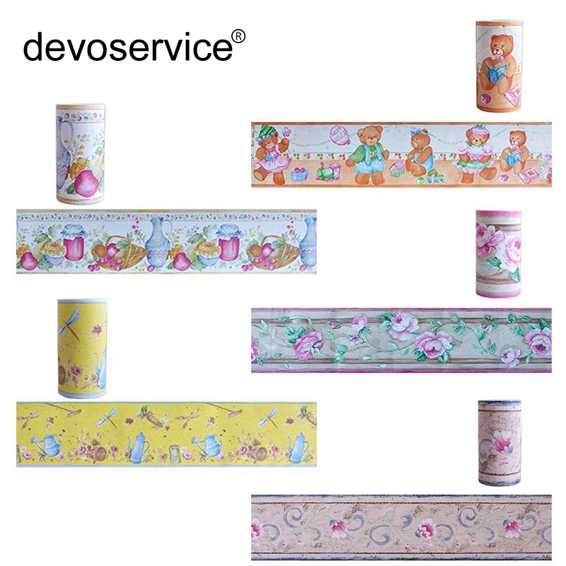 

Free Shipping 10M PVC Self Adhsive Wallpaper border Waterproof Bathroom Kitchen Wall Skirting Waistline Wall Sticker Home Decor