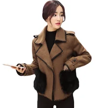 Сезон весна-осень; модная благородная короткая шерстяная куртка с отложным воротником; пальто с меховыми карманами; Женское пальто с погонами; XH765
