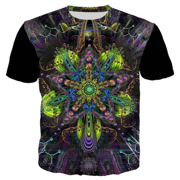 PLstar Cosmos 2019 Summer Men/Women 3d Print Psychedelic Fractal Art Tshirt Summer Unisex Casual Tops Plus Size 7XL