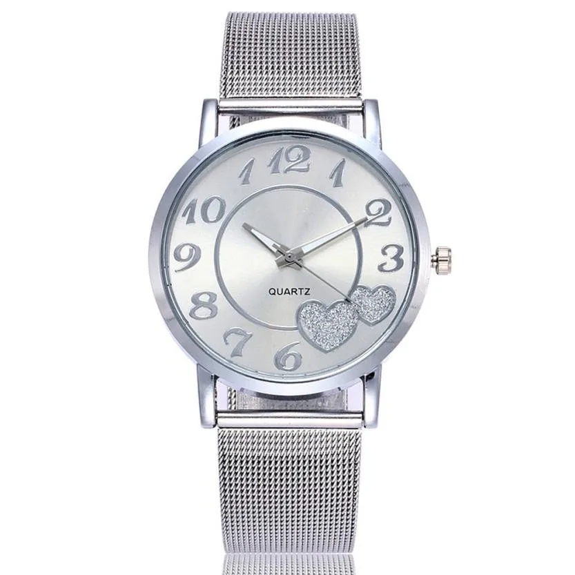 

Love Heart Dial Watches Women Fashion Watch 2019 Top Brand Luxury Stainless Steel Mesh Band Relogio Feminino Nice Horloge #BL1
