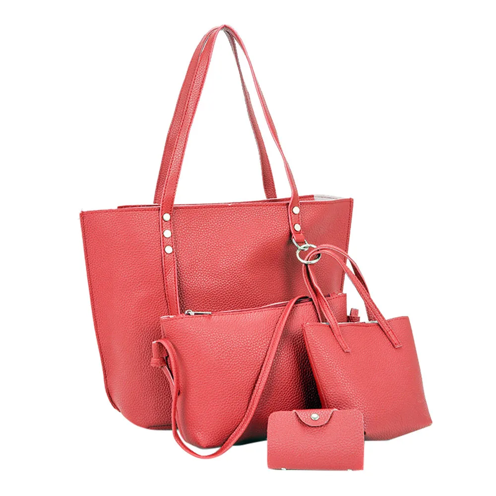

Maison Fabre 4Pcs Shoulder Bag Women Pattern Leather Shoulder Bag Strap Crossbody Bag Handbag Wallet 2019