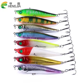 

HENGJIA 80pcs fishing lure Minnow Pencil Bait 8.5cm 13.6g with lifelike 3D fishing Eyes Artificial Pesca Isca Tackle