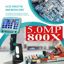 Портативный USB цифровой микроскоп 800X8 светодиодный 5.0MP эндоскопическая увеличительная камера HD+ подставка