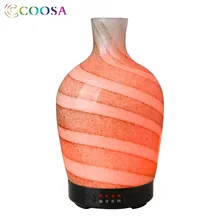 COOSA 3D Glass LED Light Ultrasonic Aroma Essential Oil Diffuser Vase Shape Air Humidifier Cool Mist Maker for Home Office Yoga aroma essential oil diffuser ultrasonic cool mist humidifier led night light for office home bedroom living room yoga spa