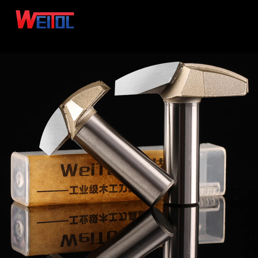 Weitol 1pcs 12.7mm Shank Thin Woodworking Round Bottom Router Bit For