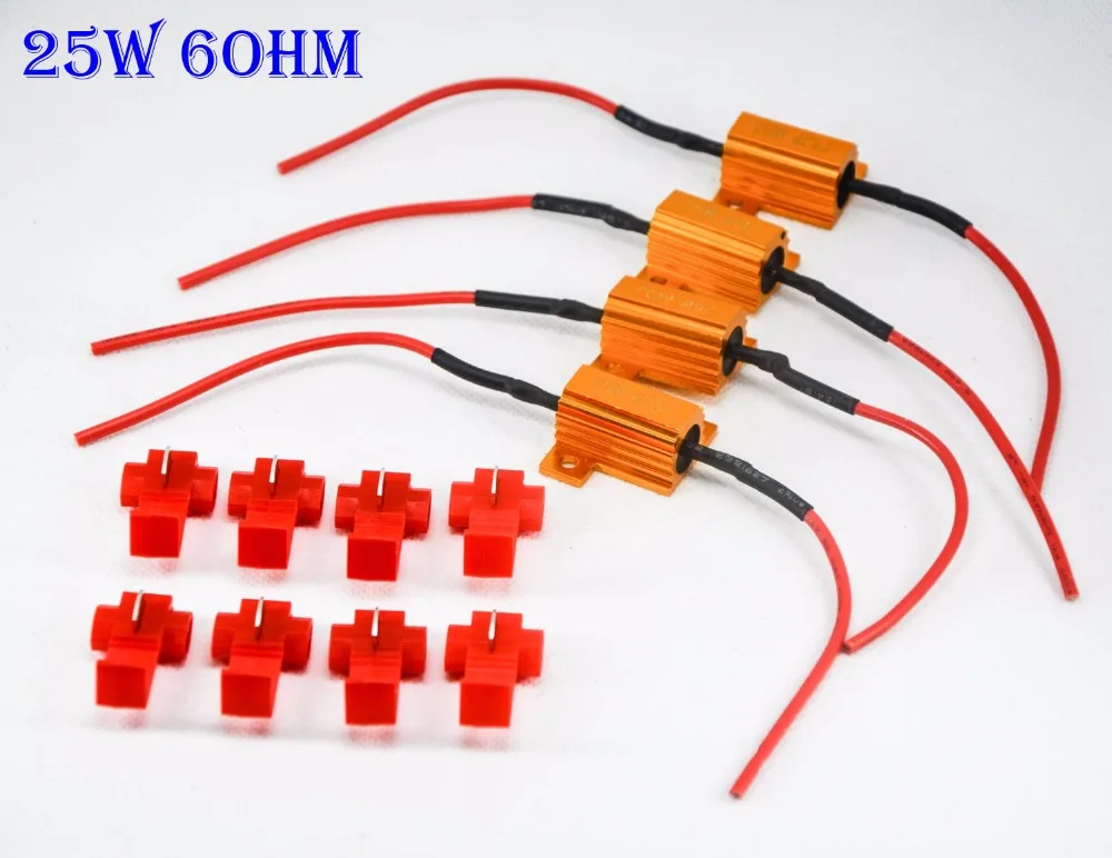 50PCS 25W 6ohm Gold Fuse LED Bulbs High Power Fog Turn Brake Signal