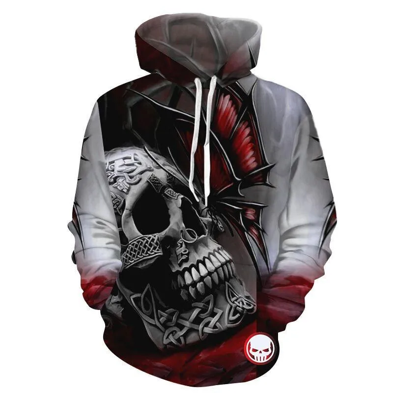 Download 2018 Mens Hoodies Fashion 3D Skull Pullover Hooded Digital ...