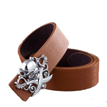 

Hot Sale Buckle Belts High Quality Leather Casual Pants Belts Male Apparel Accessories Business Cowskin Waistbands Solid