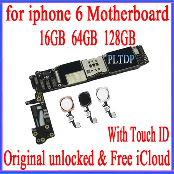 

Factory unlocked for iphone 6 4.7inch Motherboard With/ Without Touch ID 100% Original for iphone 6 Mainboard 16GB /64GB /128GB
